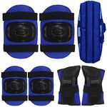 CRUXFITT Skating kit, for Cycling & Skateboarding for Kids Age 7 to 12 Years Boy & Girls Head, Knee, Elbow and Palm Guard Safety Protective Guard Kit (Blue ) - Set of 7 Pcs (Medium)