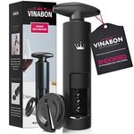 VINABON Self-Pulling Wine Opener - New 2024 2-in-1 Professional-Quality Twister Wine Corkscrews with Wine Foil Cutter - Manual Easy-Turn Wine Bottle Opener Corkscrew. Includes WineGuide Ebook