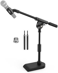 TONOR Adjustable Desktop Mic Stand for Blue Yeti, Weighted Base with Twist Clutch, Boom Arm with 3/8'' and 5/8'' adapter for Blue Snowball and All Microphones, Suitable for Recording, Podcast, Guitar