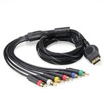 2 in 1 Component AV Cable for PS2/PS3（6 Feet）, 5RCA YPbPr Component + RCA Video Audio Cable Compatible with PS2, PS3