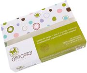 OsoCozy Organic Cotton Prefold Cloth Diapers Better Fit Large 4x8x4 Layering (6pk) - Super-Soft, Thick, Absorbent and Durable. Unbleached Natural Color. Fits 14-30 lbs.