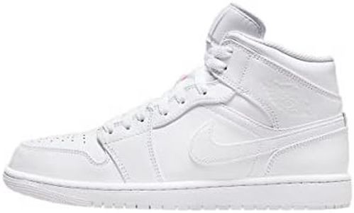 Jordan Air 1 Mid Mens Shoes, White/White-white, 12.5