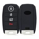 kwmobile Key Cover Compatible with Kia 4 Button Car Key Smart Key - Soft Silicone Car Key Fob Holder Protector Case - Black