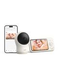 eufy Baby Monitor C10 with 2K HD Camera, 4.5" 480p Display, 4× Zoom, Pan-Tilt, Night Vision, Hybrid Wi-Fi & No Wi-Fi Connection, 12 H Battery, Motion, Cry, Noises, Temperature Alters