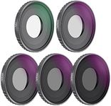 NEEWER ND/CPL Filter Set Compatible with DJI Osmo Action 3, HD Optical Glass ND8/PL+ND16/PL+ND32/PL+ND64/PL+CPL Filter, Aluminum Frame Multi Coated Water Repellent Action Camera Accessories, 5 Pack