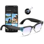 Mingtawn AI Smart Glasses — 8MP Anti-Shake Camera Glasses, 290mAh, BT Call, 4K HD Camera with Video Recording Dual Mic, IP66, Simultaneous Interpretation/GPT Identify Objects（Blue Light Lenses）
