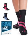 Doctor's Select Plantar Fasciitis Socks - 2 Pairs | Achilles Tendoniitis & Plantar Fasciitis Compression Socks, Black with Colors, Large