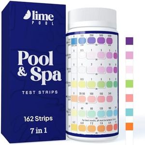 160 Pool & Spa Test Strips – 7-in-1 Water Test Kit for Chlorine, Bromine, pH, Hardness, Alkalinity & More – Accurate Results – Hot Tub, Saltwater & Swimming Pool Water Tester