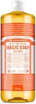 Dr Bronner's 18-in-1 Pure Castile Liquid Soap, Made with Organic Oils, Used for Face, Body, Hair, Laundry, Pets and Dishes, Certified Fair Trade & Vegan Friendly, 946ml Recycled Bottle