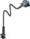Lamicall Gooseneck Phone Holder for Bed - Overall Length 38.6in, Flexible Leather Wrapped Arm, 360 Adjustable Clamp Clip, Overhead Cell Phone Mount Stand for Desk, Compatible with All Cellphone (4-7ââ‚¬Â)