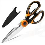 DEBs CARE Premium Heavy Duty Shears Ultra Sharp Stainless Steel Multi-function Kitchen Scissors for Chicken/Poultry/Fish/Meat/Vegetables/Herbs/BBQ (Pack of 1)