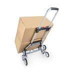 RJTEK【Material Upgrading】 Stair Climber Hand Truck and Dolly, 220Lb Capacity Stair Climbing Cart, Heavy-Duty Trolley and Luggage Cart, Lightweight with Telescoping Handle, Silver & Black