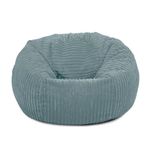 Bags of Beans Adult Corduroy Bean Bag Pre Filled - Comfortable Lounger Chair - Breathable Fabric Recliner Beanbag Seat for Living Room, Gaming and Bedroom Furniture 92(D) x92(W) x57(H) (Sky Blue)
