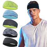 5 Pack Sports Headband for Men, Thi