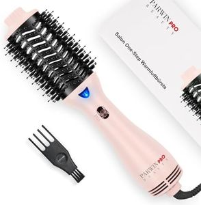 One-Step Brosse Soufflante, PARWIN PRO BEAUTY Sèche-Cheveux Volumisant, Brosse Ovale 4-en-1, Soins Ioniques, pour le Volume et la Mise en Forme, 1000 Watts (Rose)