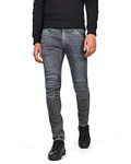 G-Star Raw Men's 5620 Knee Zip Superslim Jeans in Loomer Grey Superstretch, Dark Aged Cobler, 29W x 32L