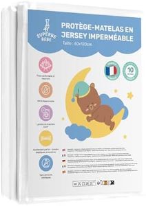 Protège Matelas Bebe 60x120 Imperméable pour Lit Bébé | Alèse Matelas Drap Housse Facile à Installer | Surmatelas Imperméable Lavable en Machine | Oeko Tex sans Produits Chimiques | Garantie 10 Ans