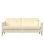 Mr. Kate Tess Upholstered Sofa with Soft Pocket Coil Cushions, Small Space Living Room Furniture, White Linen