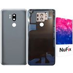 NuFix Replacement for LG G7 ThinQ Back Glass Replacement Back Battery Door with Camera Lens Panel housing Original Color and Shape with pre Installed Adhesive Sticker for LG G7 Think G710AWM Platinum