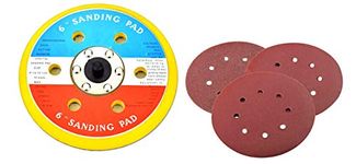 ISC 6" Inch Air Sanding Disc Pad With Emery Sandpaper Combo