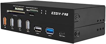 EZDIY-FAB PC Front Panel Internal Card Reader USB HUB, USB 3.1 Gen2 Type-C Port,USB 3.0 Support SD MS XD CF TF Card for Computer, Fits Any 5.25" Computer Case Front Bay