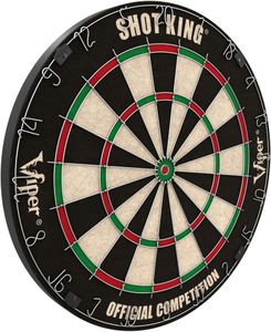 Viper Shot King Steel Tip Dartboard – Regulation Size, Staple-Free Bullseye