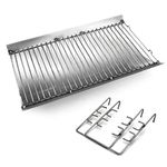 Hongso 27 Inches Ash Pan Fits Chargriller 1224, 1324, 2121, 2222, 2727, 2828, 2929 Charcoal Grills, Charbroil 17302056 Grill Repair Replacement Part with Fire Grate Hanger, APC508