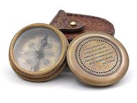 Roorkee Vintage Brass Compass with Leather Case/J.R.R. Tolkien Directional Magnetic Compass for Navigation/Tolkien Compass for Camping, Hiking, Touring/Gift for Him