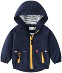 Volunboy Toddler Boys Navy Hooded Jacket Lightweight Windbreaker Coats Spring Boy Zip Up Long Sleeve Windproof Outwear 4-5T