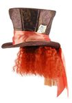 elope Disney Alice in Wonderland Mad Hatter Costume Hat with Hair for Adults Standard Orange