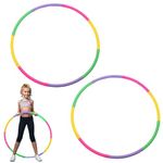 2PCS Hula Hoop Kids Hula Hoop Collapsible Kids Hula Hoop Adjustable Hoola Hoops Ring Hula Hoop for Kids- Ideal for Dancing Games,Swimming Pet Training