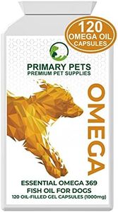 Primary Pets Premium Pet Supplies - Omega 3 fish oil for dogs 1000mg Omega 3 Gel Capsules. For Dry Skin, Allergies, Stiff Joints and, Dog Heart Supplement Dogs omega 3 Fish oil for dogs uk
