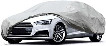 Leader Accessories Full Car Cover Premium 5 Layers Waterproof Breathable Vehicle Cover Universal Fit (Sedan-200"x61"x50",Grey,Outdoor)