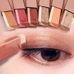 MAQOiW Dual Color Daily Makeup Eyeshadow Bar Stick, Glitter Shimmer Eyeshadow, Waterproof Long-lasting Eyeshade Brushing Eye Makeup 2 Styles, Party Cosmetic Supplies For Women, Girl (Shade No. 4 to 6)