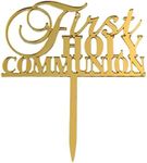 First Holy Communion Acrylic Gold Cake Topper Holy Communion Baptism Christening