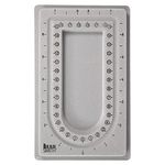 The Beadsmith Mini Bead Board, Grey Flocked, 16” U-Shaped Channel, 4 x 6.75 inches, Design Boards for Creating Bracelets, Necklaces and Other Jewelry