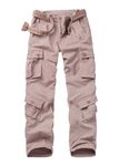 KOCTHOMY Women's Cargo Pants, Ripstop Casual Work Camo Outdoor Hiking Pants with with 9 Pockets 2039 Purple Gray 8