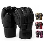 EVO Fitness Matte Black MMA Gloves 
