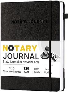Homlive Notary Journal Log Book, 7”x10 Notary Book, Notary Log Books Notary Public Journal for Notarial Acts, Hardcover Notarial Journal, 120gsm Thick Paper, 136 Numbered Pages, Black