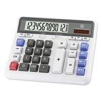 OFFIDIX Office Computer Key Electronic Calculator, Financial Calculators for Bank Stuff and Accouter, Financial Accounting Style 12-Digit Display with Battery and Solar Desktop Calculator Fathers' Day