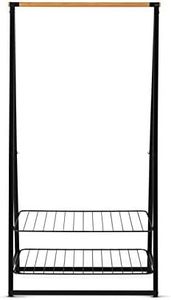 Brabantia - Kleiderständer Linn - Zwei höhenverstellbaren Regalen - Wäscheständer - Kleiderstange - Aufhängen, Lüften oder Trocknen von Kleidung - Platzsparend - Stabil und standfest - Schwarz - Groß