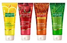 Vaadi Herbals Organic Assorted Face Wash For Acne Treatments Face Cleanser For All Skin Type 4 X 60 Ml