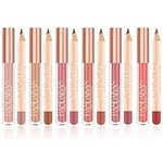 12Pcs Matte Liquid Lipstick & Lip Liner, Velvet Cream Matte Liquid Lipstick Nudes Lipstick Pencil - Ultra-pigmented, Non-drying, Transfer-proof Lipstick, Longwear Softer Appearance