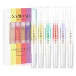 SAVILAND Natural Cuticle Oil Pen: 6PCS Revitalizing Cuticle Oil for Nails with Vitamin E Repaired Cuticles Overnight Cuticle Softener Nail Strengthener for Thin Nail