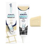 Grout - Ready Mixed Grout Reviver - Fast Drying, No Sealer Required, Perfect for Bathroom, Shower and Kitchen + Mould Protection - 250gr (Cream/Ivory)