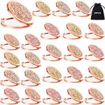 Small Compact Mirror Folding Pocket Makeup Mirror Round Hand Held Mirror Cosmetic Magnifying Compact Mirror Rhinestone Mirror with 1X/2X Magnification for Women Girls Travel (Multi Colors, 24 Pcs)