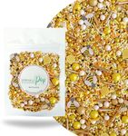 Honey Bee Sprinkle Mix| Made In USA By Sprinkle Pop| Yellow Gold Sprinkles With Bees And Honeycomb Wafer Papers| Black Pops And Cream Hues | Summer Sprinkles for Decorating Cakes Cupcakes Cookies, 2oz