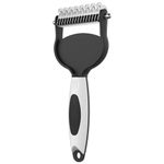 ACE2ACE Dog Comb, Double Sided Dog Dematting Combs, Cat Grooming Brush, Undercoat Rake for Dogs Cats, Dematting and Deshedding Brush for Dogs, Remove Undercoat Knots, Tangles, and Mats, Black