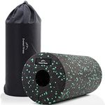 EVEREST FITNESS Foam Roller - Medium Density - Muscle Massage Rollers for Back Pain or Muscles - Physical Therapy Sports Roll w/Manual & Free Bag - Black/Green