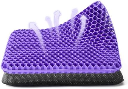 Dyserbuy Honeycomb Cushion, Orthopaedic Gel Seat Cushion for Pressure Relief, Memory Foam Cushions for Office Chairs, Car, and Wheelchair, Coccyx Support, Non-Slip (Purple)